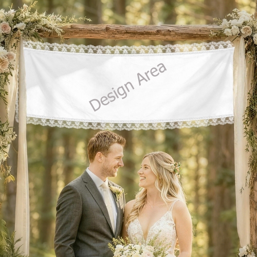 Peach Skin Tapestry with Lace Trim 75"x 24"