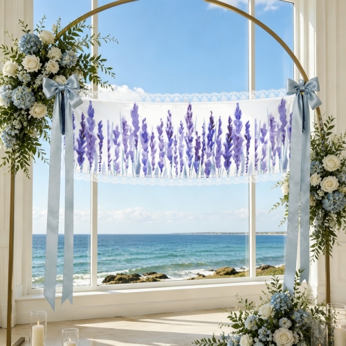 Peach Skin Tapestry with Lace Trim 75"x 24"