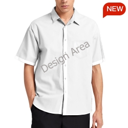 All Over Print Cotton Men's Lapel Shirt With Pocket