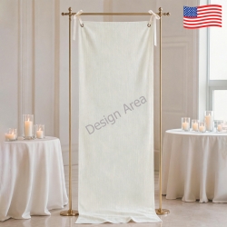 Cotton Linen Tapestry with Satin Ribbons 30x80inch