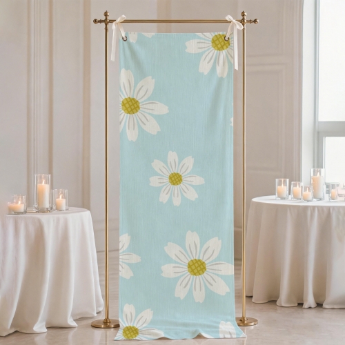 Cotton Linen Tapestry with Satin Ribbons 30x80inch