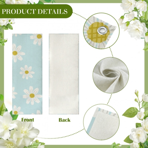 Cotton Linen Tapestry with Satin Ribbons 30x80inch