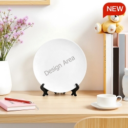 Round Art Decorative Plate With Stand