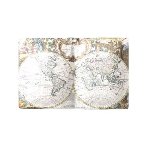 World Map The Globe Men's Leather Wallet (Model 1612)