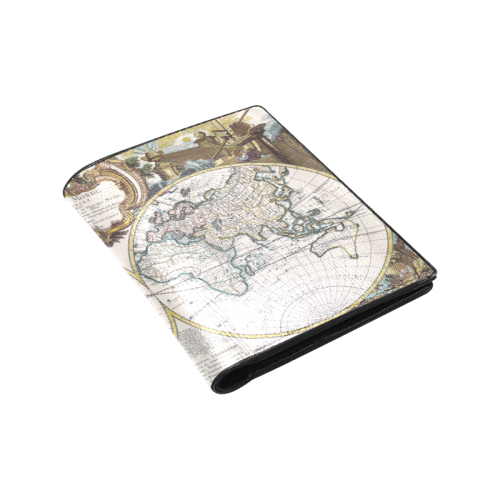 World Map The Globe Men's Leather Wallet (Model 1612)