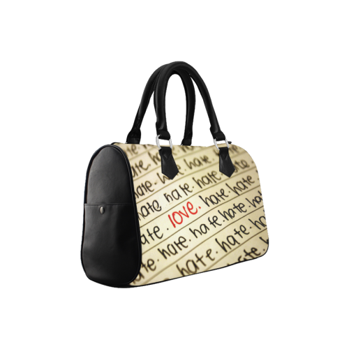 Love & Hate Pattern Boston Handbag (Model 1621)