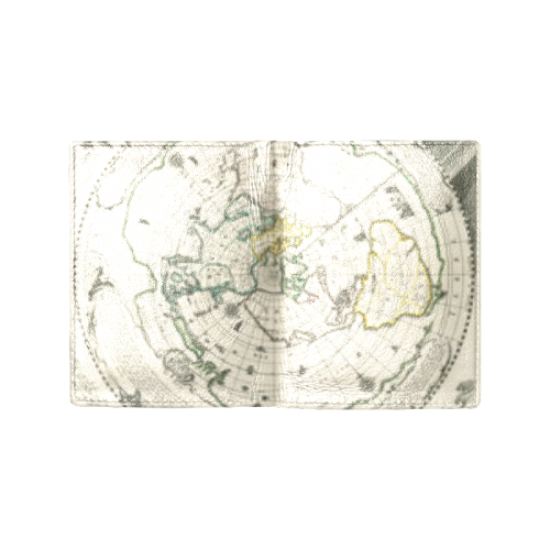 World Map Mid-Earth Men's Leather Wallet (Model 1612)