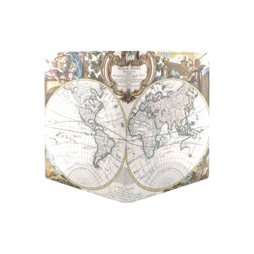 World Map The Globe Men's Leather Wallet (Model 1612)