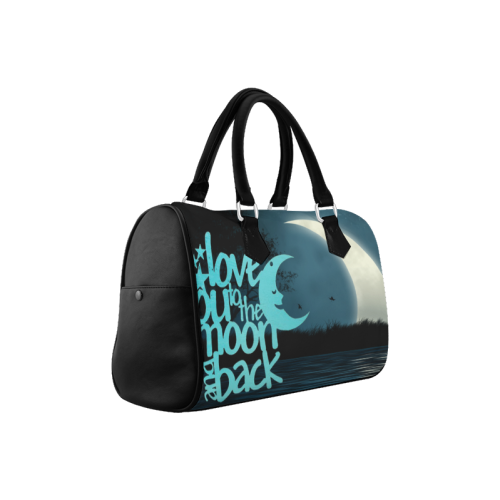 I Love You To The Moon And Back Wall Sign Boston Handbag (Model 1621)