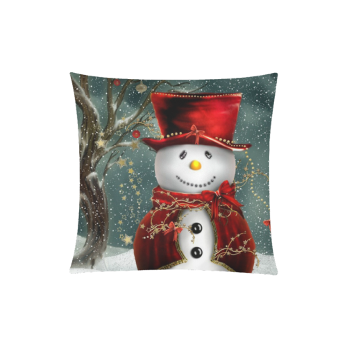 Merry Christmas  Snowman Custom Zippered Pillow Case 20"x20"(Twin Sides)