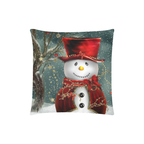 Merry Christmas  Snowman Custom Zippered Pillow Case 18"x18"(Twin Sides)