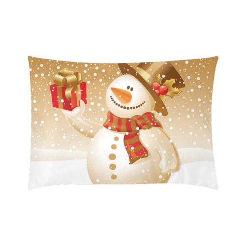 Snow Man Christmas Custom Zippered Pillow Case 20"x30"(Twin Sides)