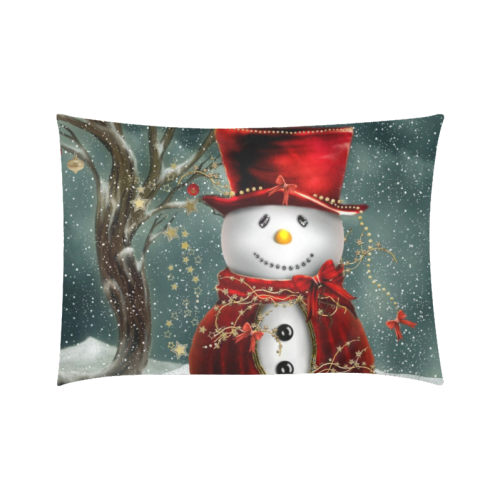 Merry Christmas  Snowman Custom Zippered Pillow Case 20"x30"(Twin Sides)