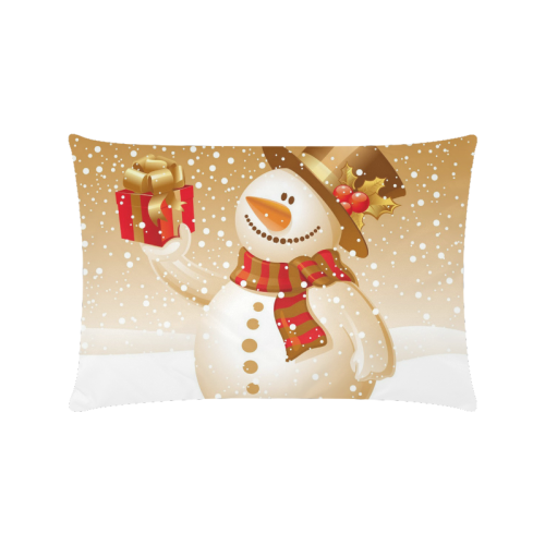 Snow Man Christmas Custom Zippered Pillow Case 16"x24"(Twin Sides)