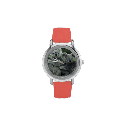 Koala Bear Women's Rose Gold Leather Strap Watch(Model 201)