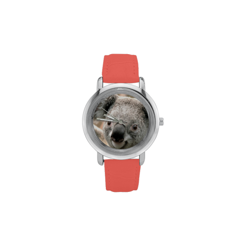 Koala Animal Women's Rose Gold Leather Strap Watch(Model 201)