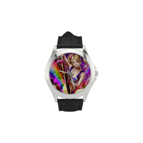 Lollipop Chainsaw Women's Classic Leather Strap Watch(Model 203)