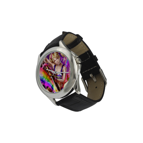 Lollipop Chainsaw Women's Classic Leather Strap Watch(Model 203)