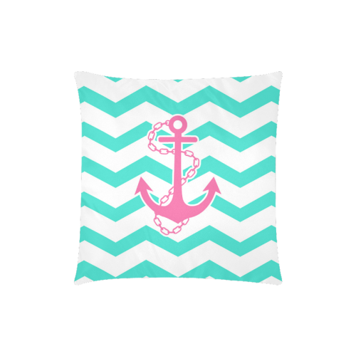 Anchor Chevron Custom Zippered Pillow Case 18"x18"(Twin Sides)