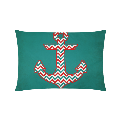 Chevron Pattern Anchor Custom Zippered Pillow Case 16"x24"(Twin Sides)