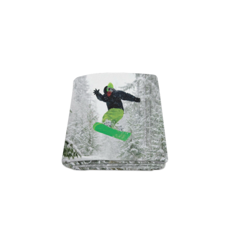 Snowboarder Green Blanket 40"x50"