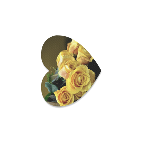 A Bunch Of Beautiful Yellow Roses Heart Coaster