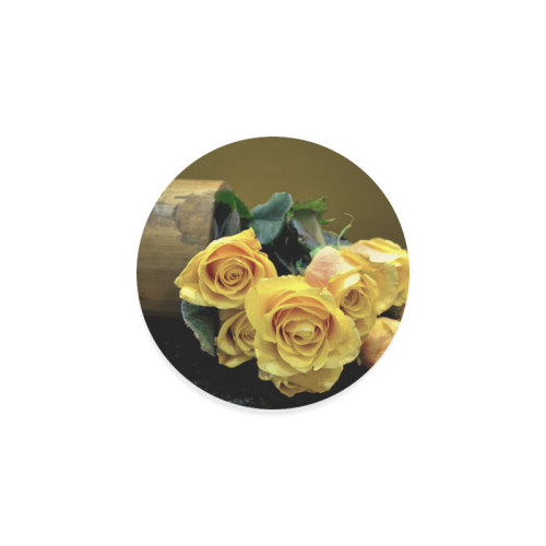 A Bunch Of Beautiful Yellow Roses Round Coaster