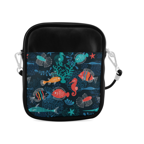 Sea Life Fish Cartoon Sling Bag (Model 1627)