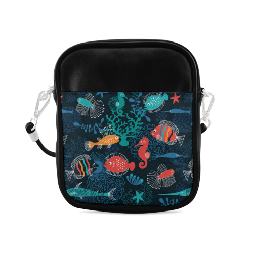 Sea Life Fish Cartoon Sling Bag (Model 1627)