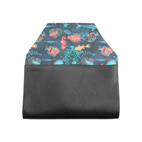 Sea Life Fish Cartoon Clutch Bag (Model 1630)