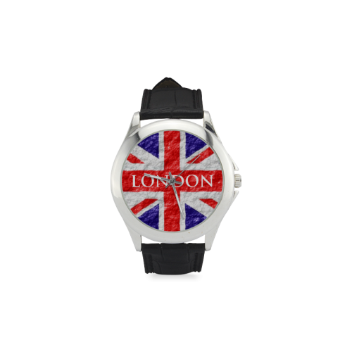 Union Jack Flag Women's Classic Leather Strap Watch(Model 203)