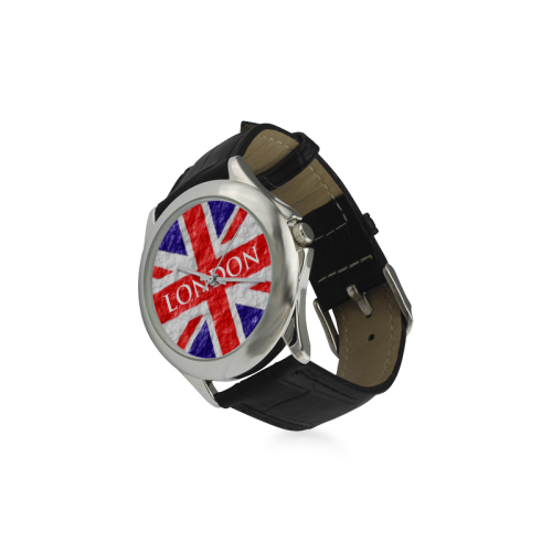 Union Jack Flag Women's Classic Leather Strap Watch(Model 203)