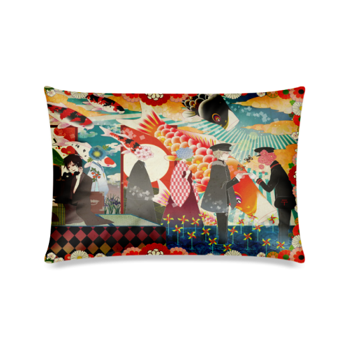 Custom Colorful Classic Illustration Wallpaper Custom Zippered Pillow Case 16"x24"(Twin Sides)