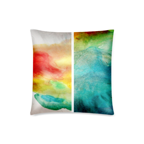 Custom Watercolor Painting Custom Zippered Pillow Case 18"x18"(Twin Sides)