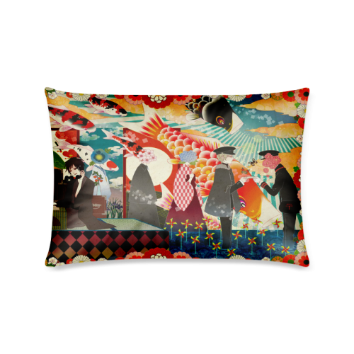 Custom Colorful Classic Illustration Wallpaper Custom Zippered Pillow Case 16"x24"(Twin Sides)