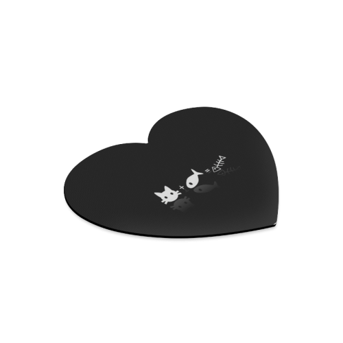 Funny Cover Facebook Cat And Fish Heart-shaped Mousepad