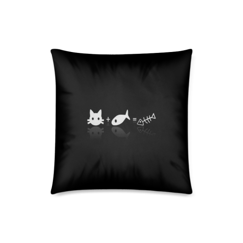 Funny Cover Facebook Cat And Fish Custom Zippered Pillow Case 18"x18"(Twin Sides)