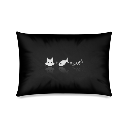 Funny Cover Facebook Cat And Fish Custom Zippered Pillow Case 16"x24"(Twin Sides)