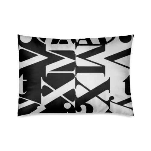 White On Black Wonderful Design Custom Zippered Pillow Case 20"x30"(Twin Sides)