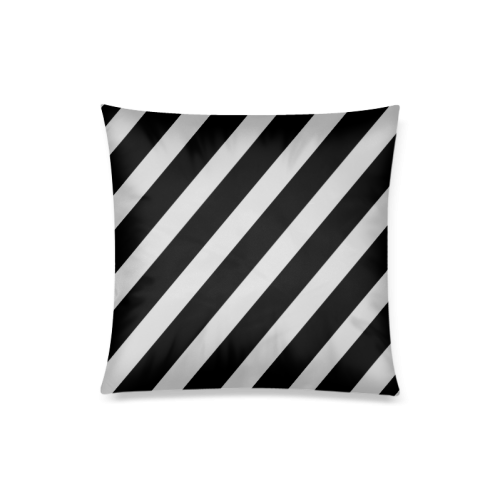 Black And White Stripes Cool Design Custom Zippered Pillow Case 20"x20"(Twin Sides)