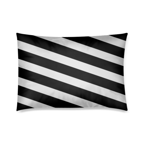 Black And White Stripes Cool Design Custom Zippered Pillow Case 20"x30"(Twin Sides)