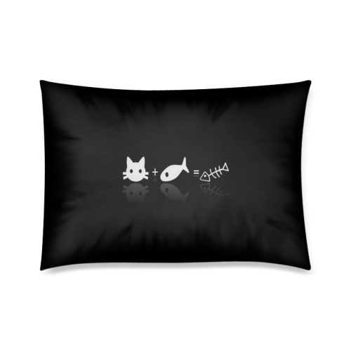 Funny Cover Facebook Cat And Fish Custom Zippered Pillow Case 20"x30"(Twin Sides)