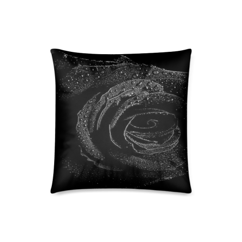 Black Rose Custom Zippered Pillow Case 18"x18"(Twin Sides)