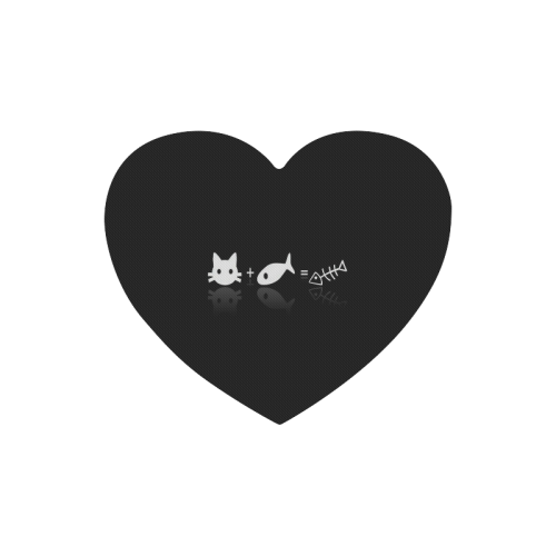 Funny Cover Facebook Cat And Fish Heart-shaped Mousepad