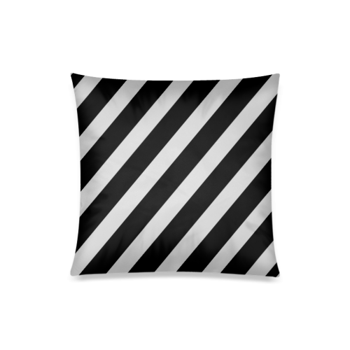 Black And White Stripes Cool Design Custom Zippered Pillow Case 20"x20"(Twin Sides)