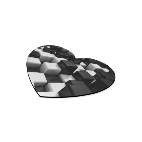 Black and white keys Heart-shaped Mousepad