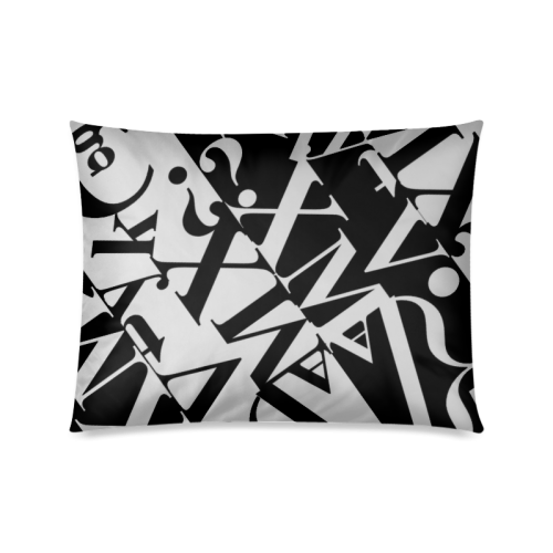 White On Black Wonderful Design Custom Zippered Pillow Case 20"x26"(Twin Sides)
