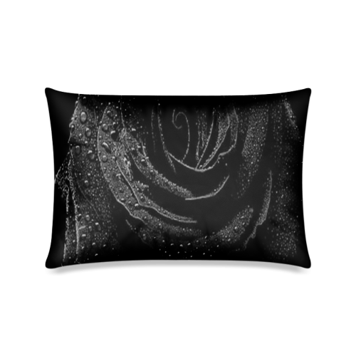 Black Rose Custom Zippered Pillow Case 16"x24"(Twin Sides)