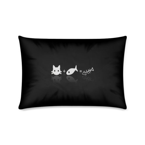 Funny Cover Facebook Cat And Fish Custom Zippered Pillow Case 16"x24"(Twin Sides)