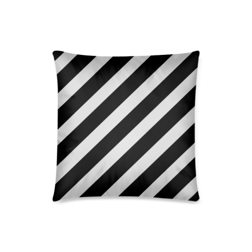 Black And White Stripes Cool Design Custom Zippered Pillow Case 18"x18"(Twin Sides)